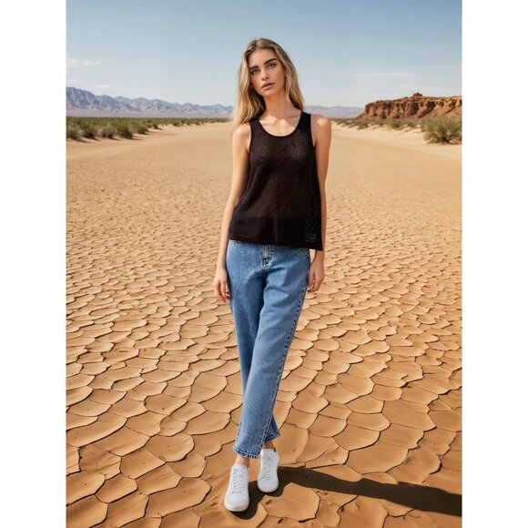 Abercrombie/Fitch Women's M Crocheted Knit Brown Top Y2K Capsule Timeless Style. - Picture 1 of 8